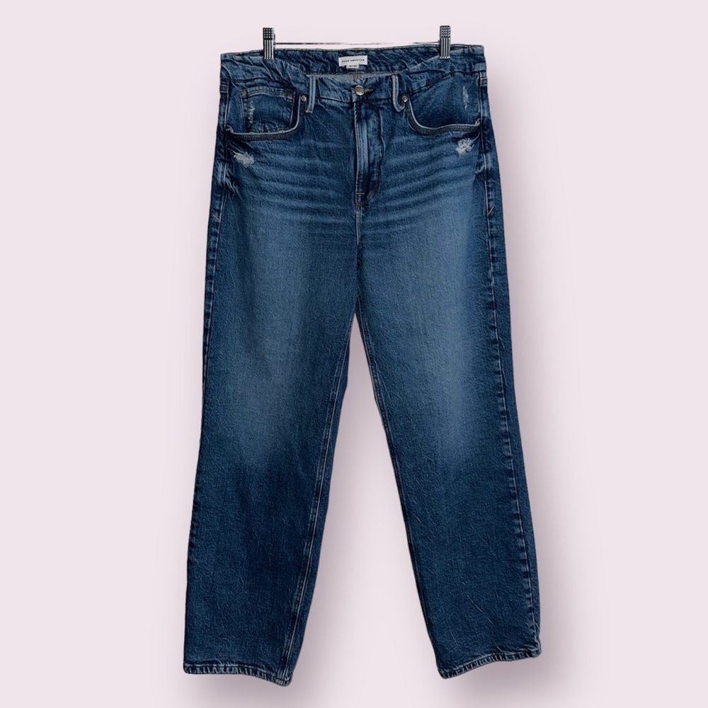 Good American Blue Straight Leg Jeans